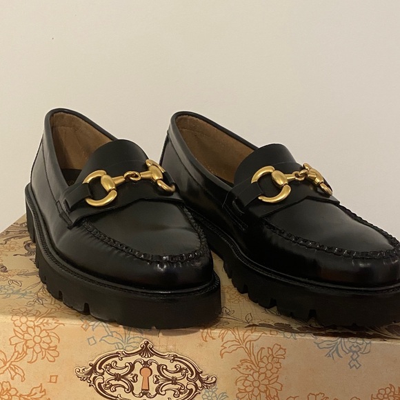 G.H. Bass & Co. Shoes - G.H. Bass & Co. Black Loafers with Gold Accents
